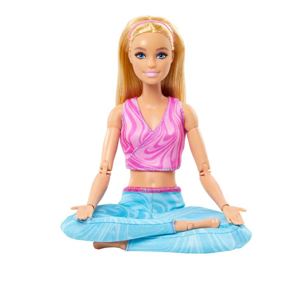 Papusa blonda cu top mov Barbie Made To Move - poza 4