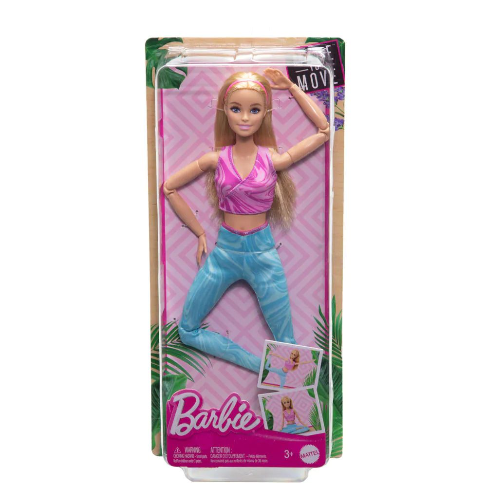 Papusa blonda cu top mov Barbie Made To Move - poza 5