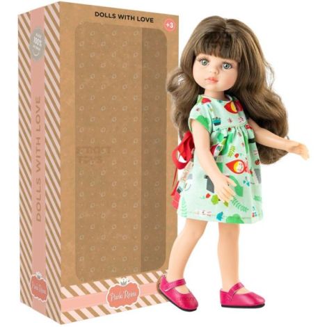Papusa Carol, 32 cm, in rochie verde cu funda rosie - Amigas, Paola Reina - poza 2