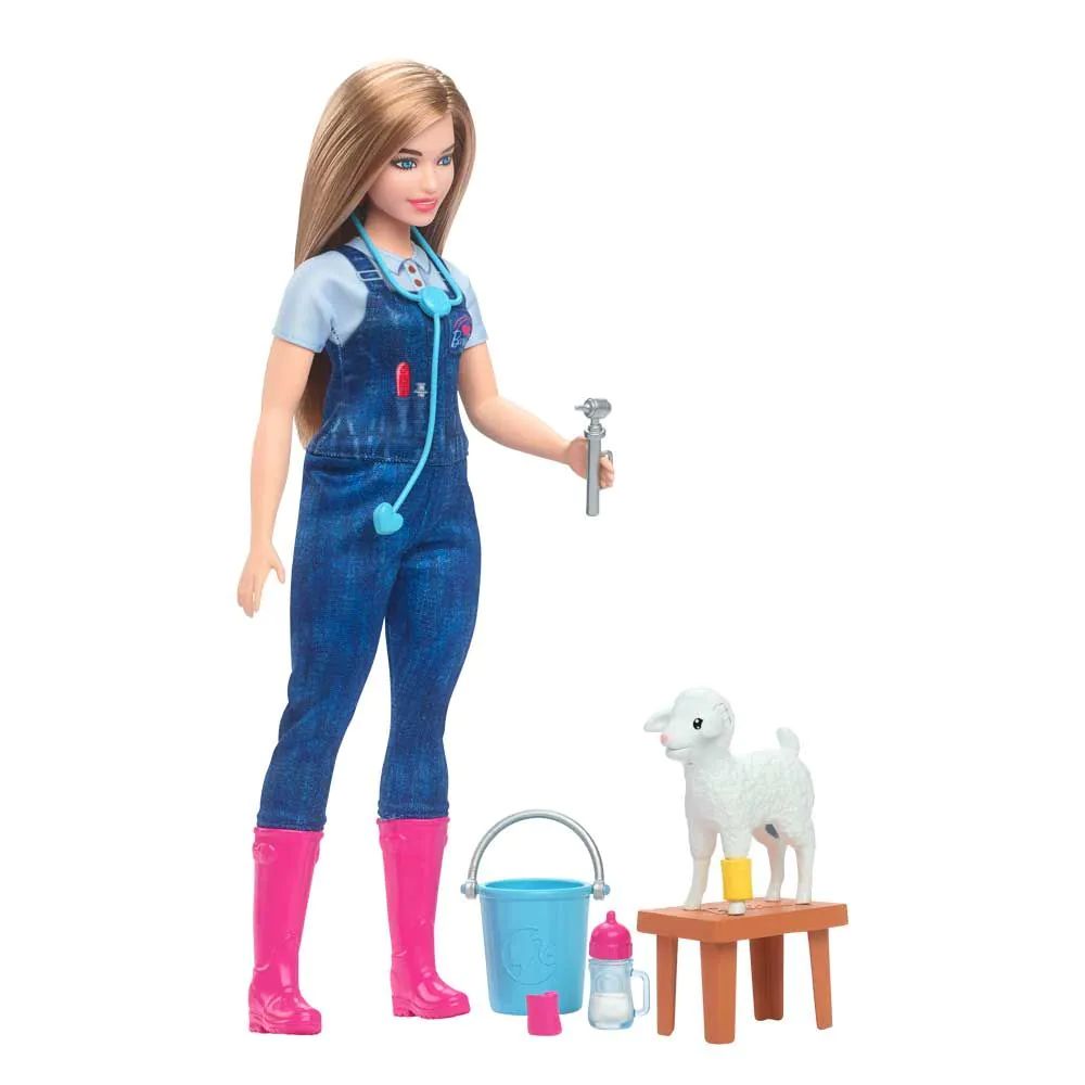 Papusa cu accesorii Barbie Careers Veterinar la Ferma - poza 2