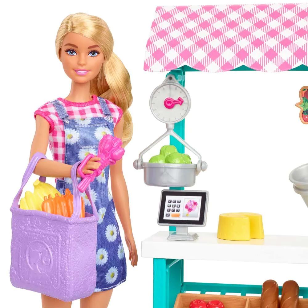 Papusa cu accesorii Barbie You Can Be Vanzatoare stand ferma - poza 3
