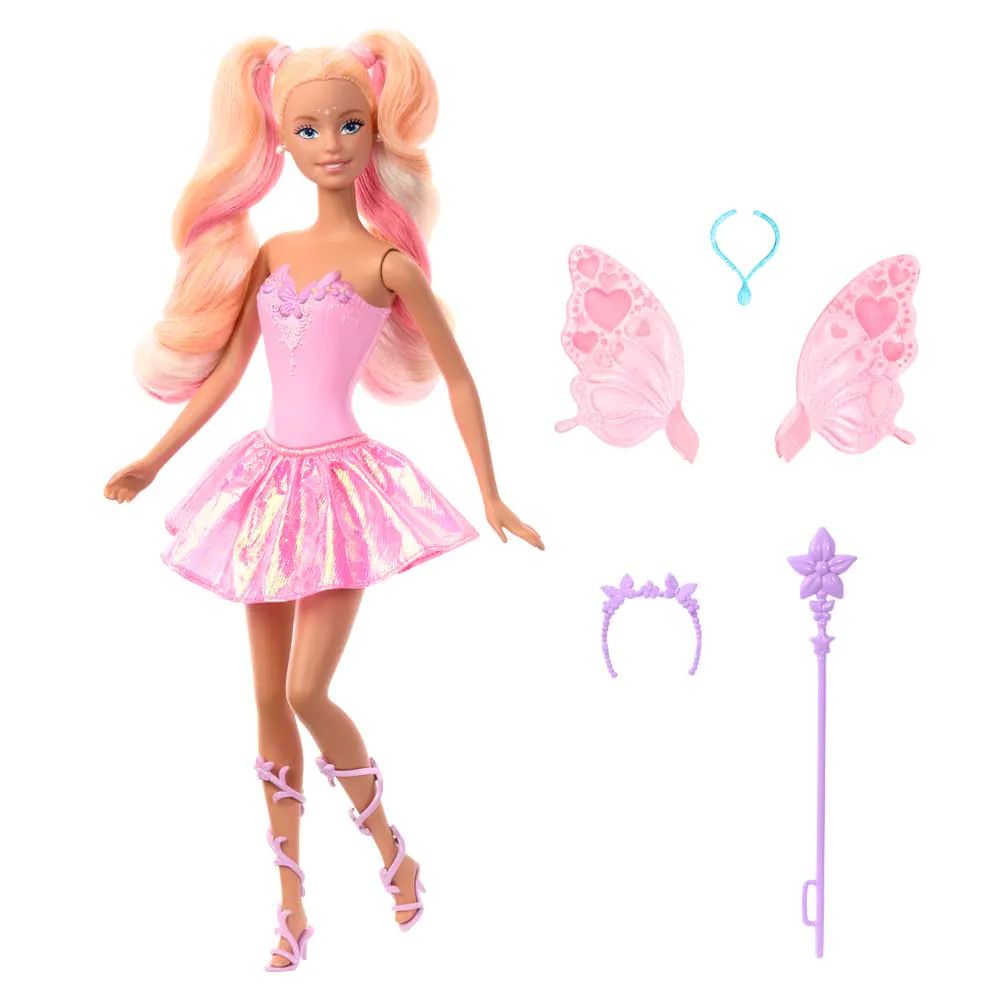 Papusa cu accesorii si culori schimbatoare Barbie Fantasy Fairy Doll - poza 5