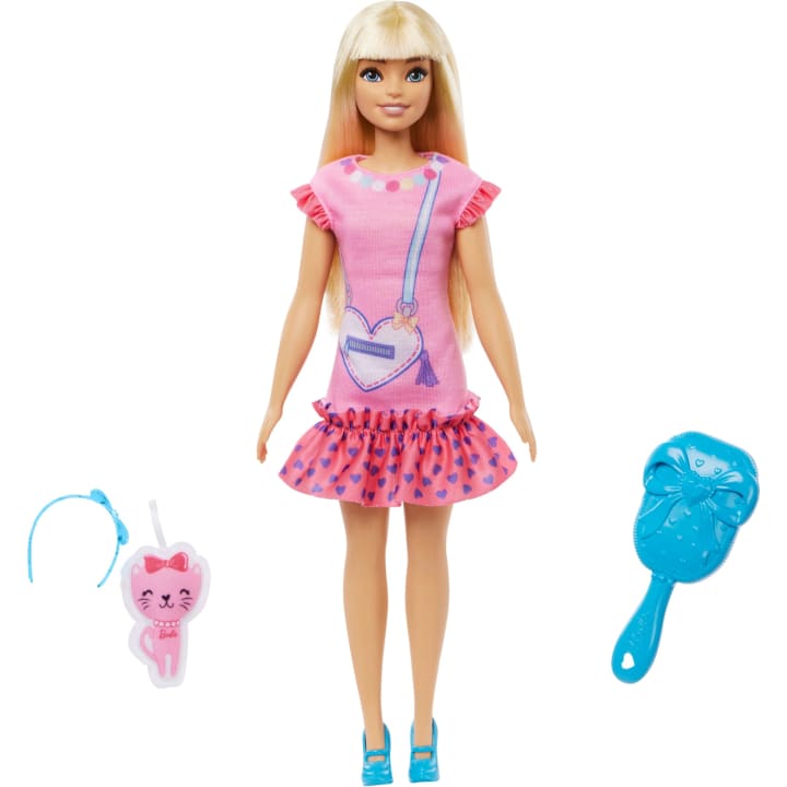 Papusa cu animalut de companie My First Barbie 34 cm - poza 1