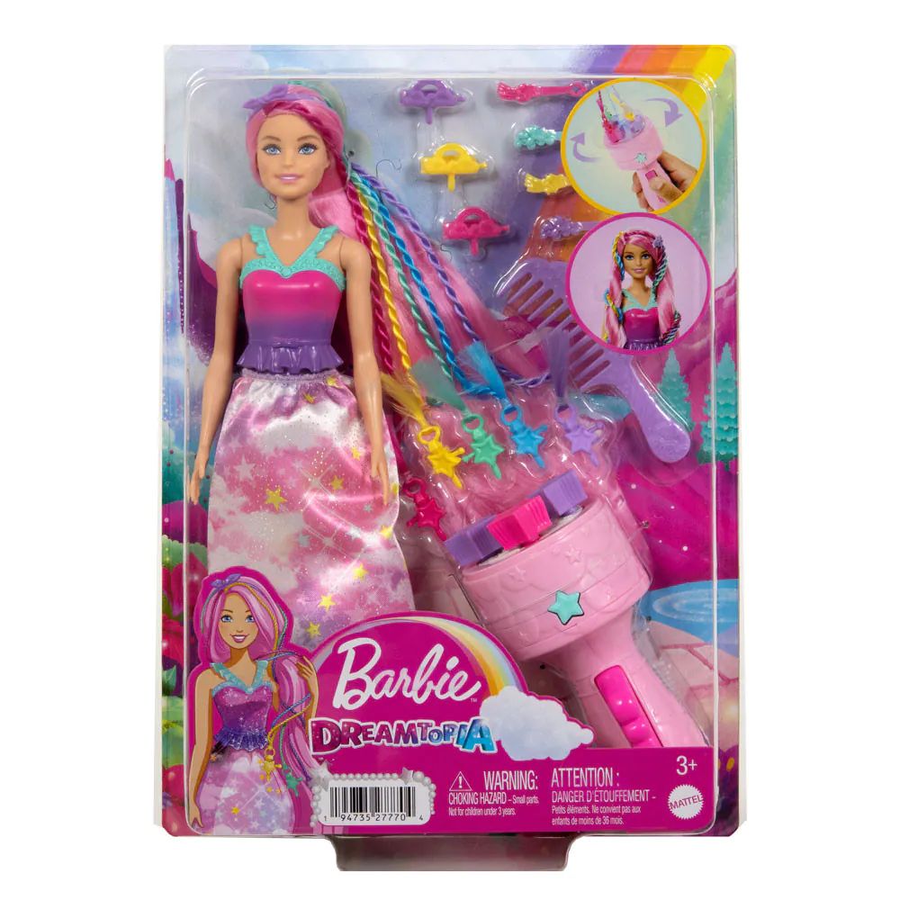 Papusa cu aparat de coafat Barbie Dreamtopia Twist n Style - poza 2