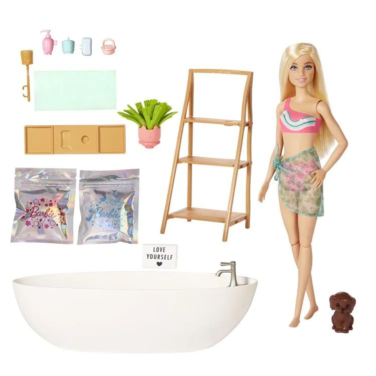 Papusa cu cada si accesorii Barbie Welness Confetti