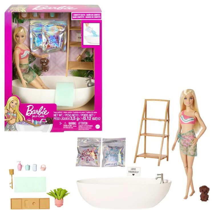 Papusa cu cada si accesorii Barbie Welness Confetti - poza 3