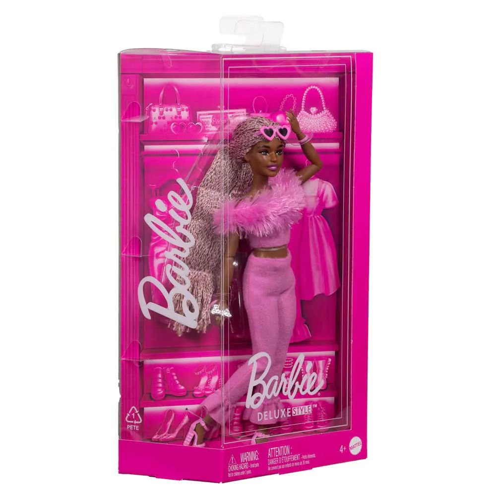 Papusa cu costum roz Barbie Deluxe Fashionista - poza 2