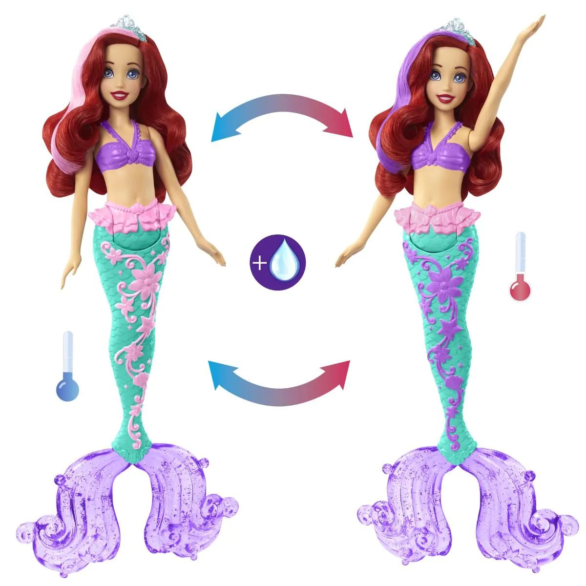 Papusa cu culori schimbatoare Disney Princess Ariel - poza 4