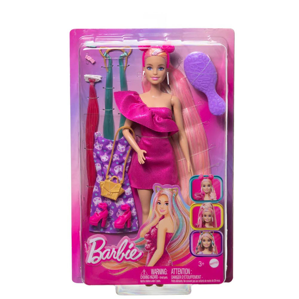 Papusa cu par multicolor si accesorii Barbie Fun and Fancy - poza 2