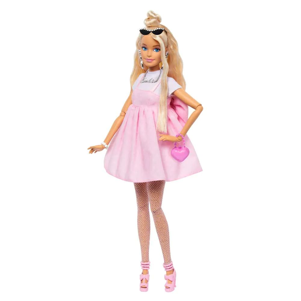 Papusa cu rochie roz Barbie Deluxe Fashionista - poza 2