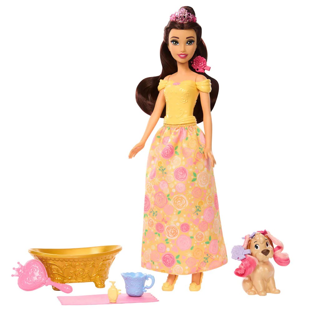 Papusa Disney Princess Belle cu catelus si accesorii - poza 1