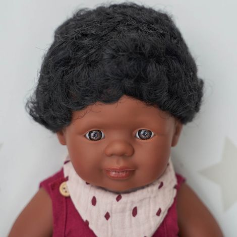 Papusa educationala 38 cm Baietel Afroamerican - poza 2