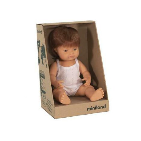 Papusa educationala 38 cm Baietel European Brunet - poza 2