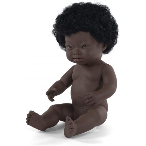 Papusa educationala 38 cm Fetita Africana cu Sindrom Down - poza 1