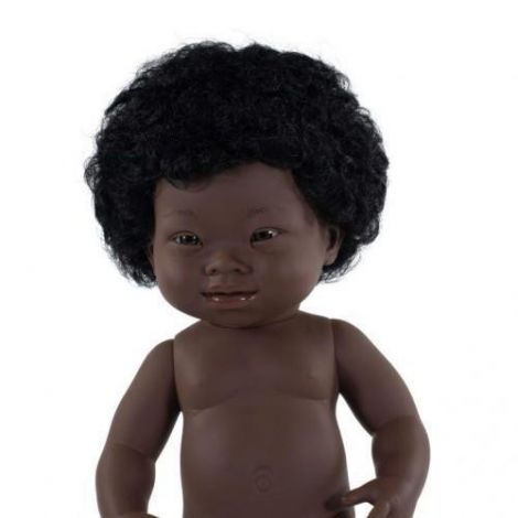 Papusa educationala 38 cm Fetita Africana cu Sindrom Down - poza 2