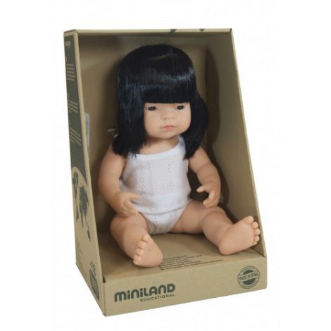 Papusa educationala 38 cm Fetita Asiatica purtatoare de Ochelari - poza 1
