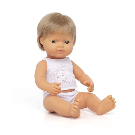 Papusa educativa 38 cm Baiat caucazian blond inchis - poza 1