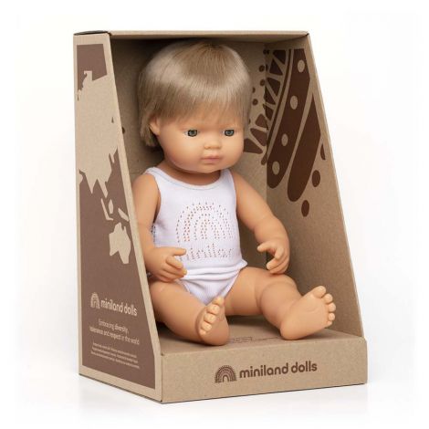 Papusa educativa 38 cm Baiat caucazian blond inchis - poza 3