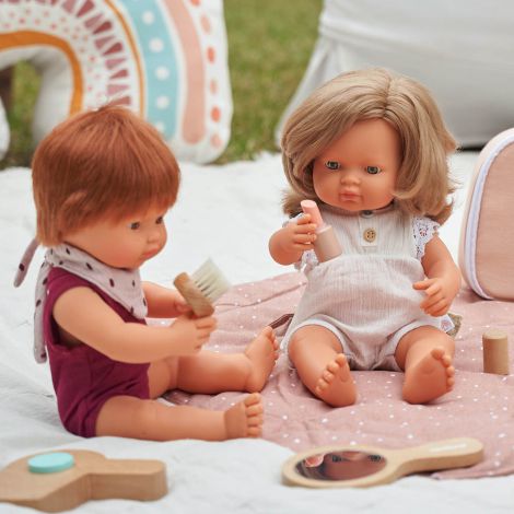 Papusa educativa 38 cm Fetita caucaziana blond inchis - poza 3