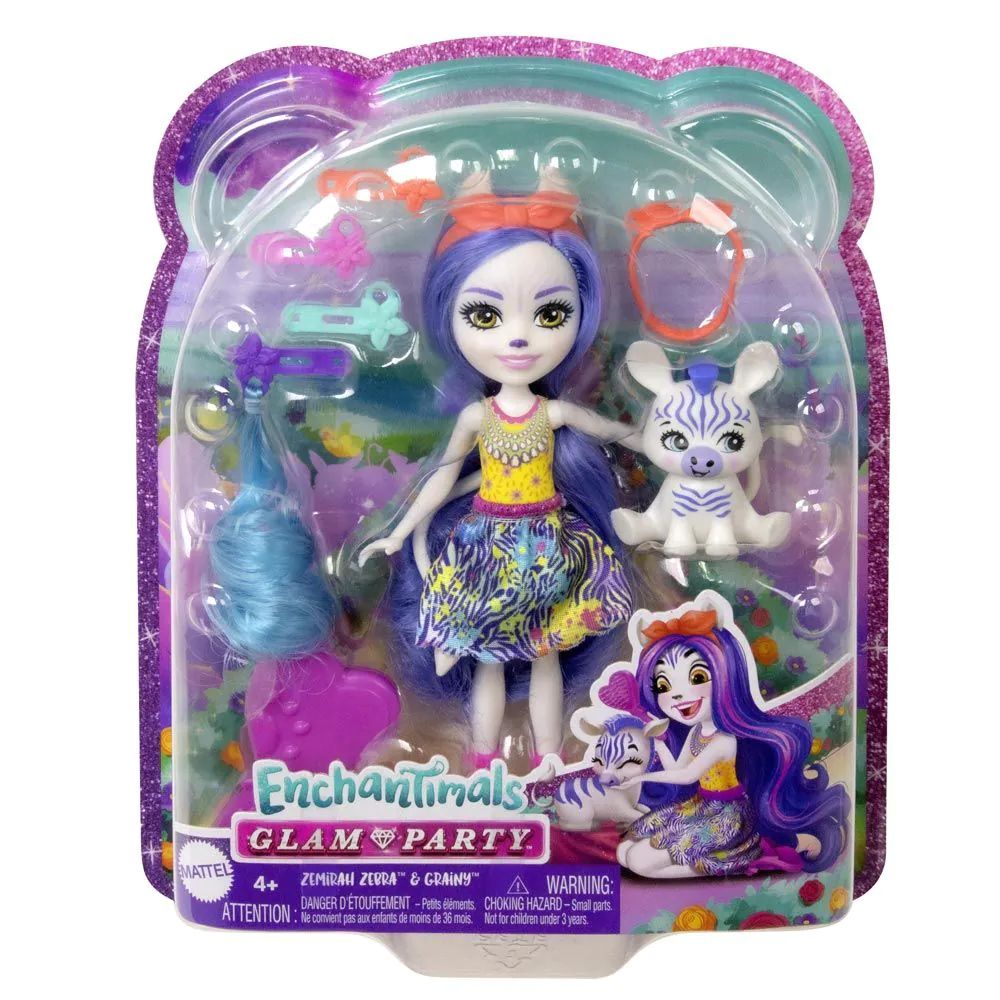 Papusa Enchantimals Glam Party Zamirah Zebra - poza 2