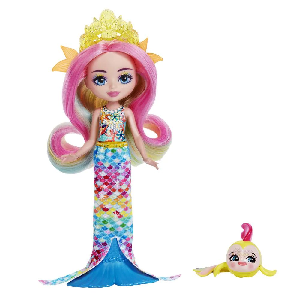 Papusa Enchantimals Royal cu animalut Radia Rainbow Fish si Flo - poza 1