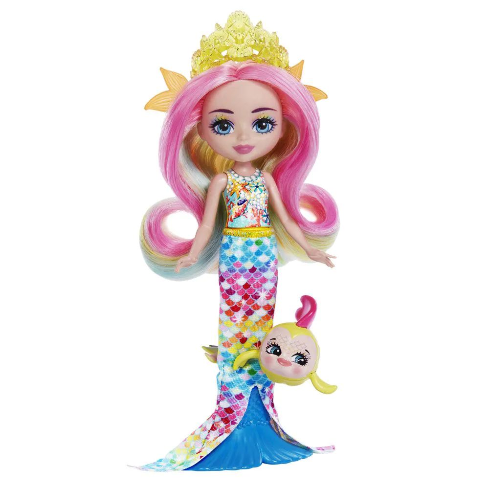 Papusa Enchantimals Royal cu animalut Radia Rainbow Fish si Flo - poza 2