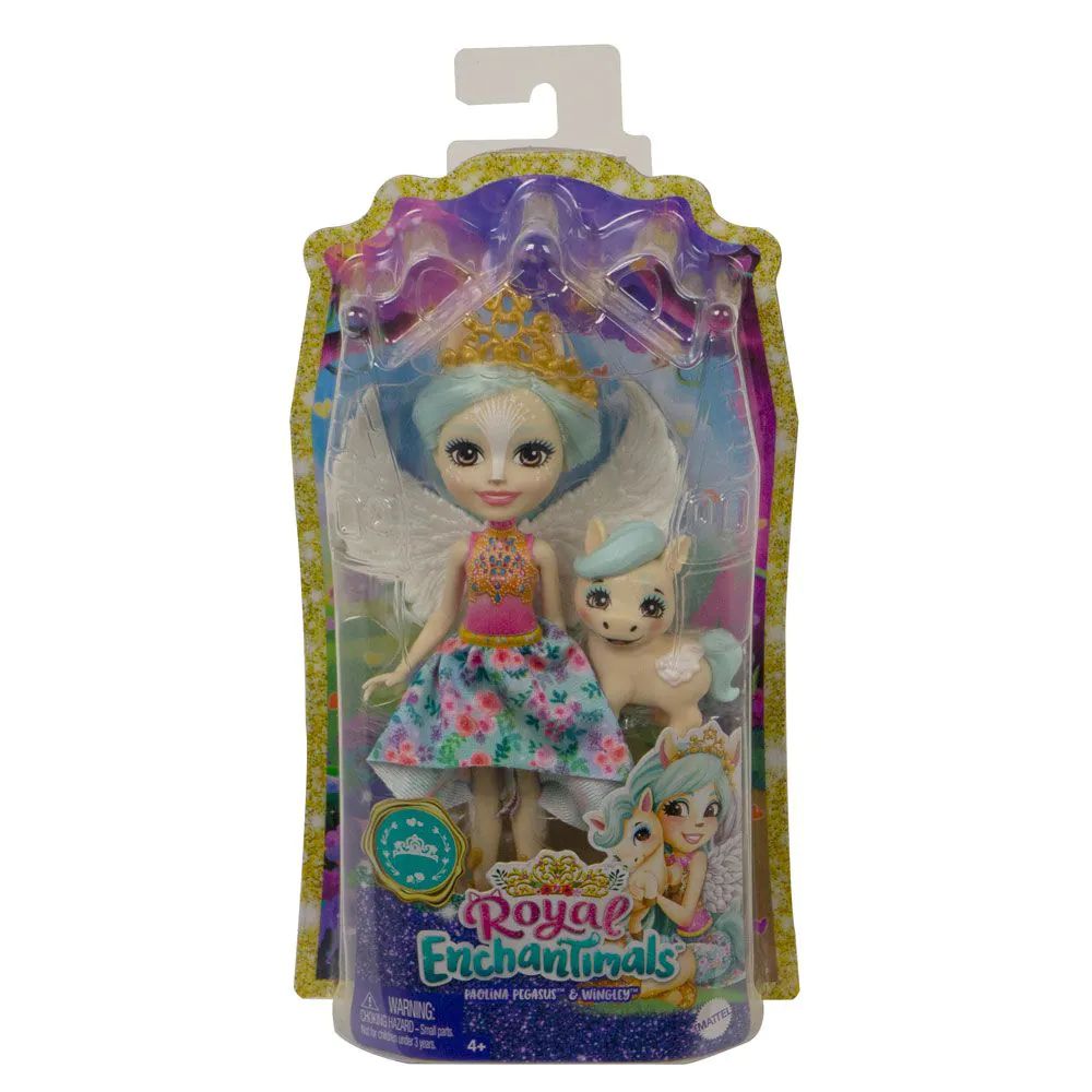 Papusa Enchantimals Royals cu animalut Paolina Pegasus si Wingley - poza 5