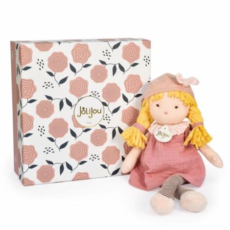 Papusa Eva, 30 cm, material textil, roz - poza 1