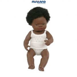 Papusa fetita africana 38 cm - Miniland - poza 2