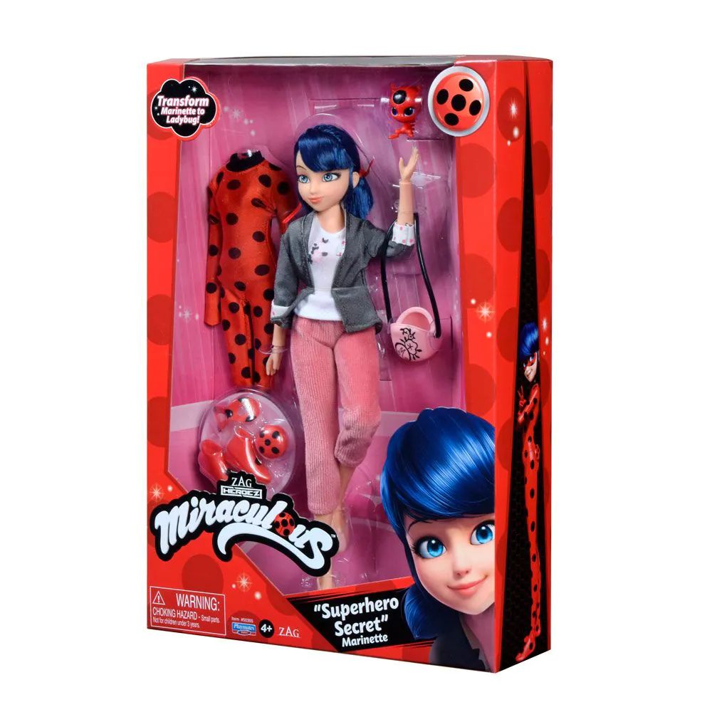 Papusa Miraculous Ladybug Marinette cu costum Superhero Secret 26 cm - poza 3