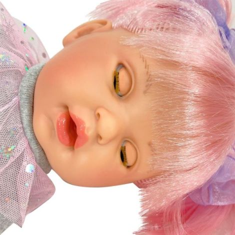 Papusa Nines D'Onil, Alex Star, cu parul roz, ambalata in cutie, cu miros de vanilie, 40 cm - poza 2