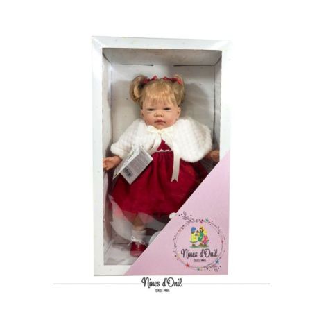 Papusa Nines D\'Onil, Celia Craciun, cu parul blond, cu miros de vanilie, 45cm - poza 5