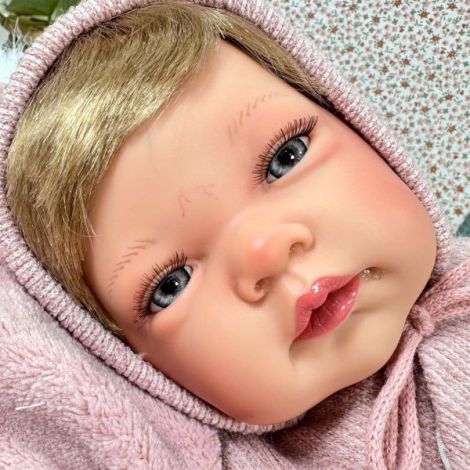 Papusa Nines D'Onil, Celia, nou-nascut, premium, cu parul blond, cu miros de vanilie, 1700 gr, 48 cm - poza 2