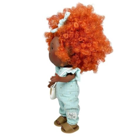 Papusa Nines D'Onil, Mia, cu parul portocaliu cret, Afro, cu articulatii, cu miros de vanilie, 30 cm - poza 5