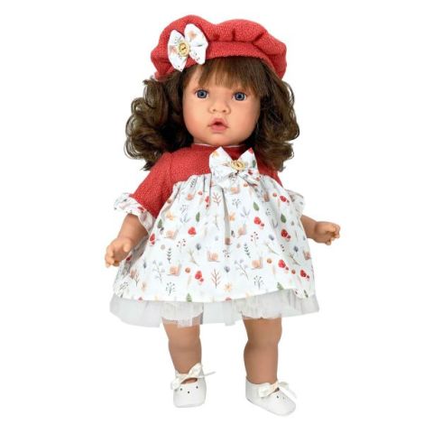 Papusa Nines D Onil, Susette Paris, cu parul saten, cu sunete, cu miros de vanilie, 45 cm - poza 1