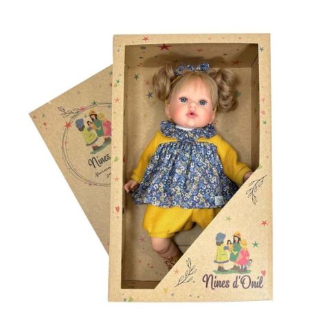 Papusa Nines D'Onil, Tita, cu sunete, cu parul blond, cu rochie albastra, cu miros de vanilie, 45 cm - poza 4