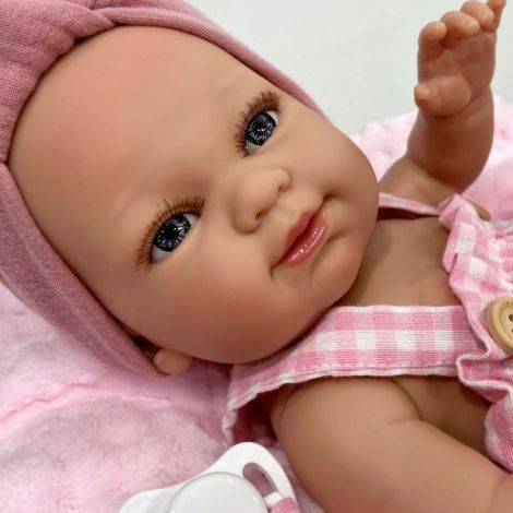 Papusa Nines D Onil, Vichy, bebelus, cu hainute roz, cu miros de vanilie, 37 cm - poza 2