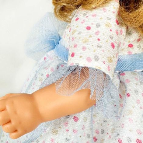 Papusa Nines DOnil, Susette Tul, cu parul blond, cu sunete, cu funda albastra, cu miros de vanilie, 45 cm - poza 4