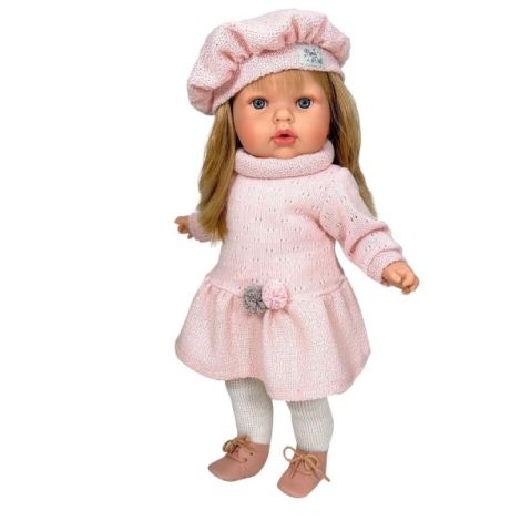 Papusa Nines DOnil, Tita Lana, cu sunete, cu parul blond, cu rochie roz, cu miros de vanilie, 45 cm - poza 1