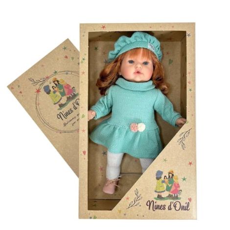 Papusa Nines DOnil, Tita Lana, cu sunete, cu parul roscat, cu rochie menta, cu miros de vanilie, 45 cm - poza 2