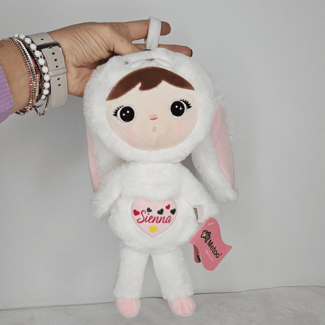 Papusa personalizata Iepuras Pufos Alb (mini)