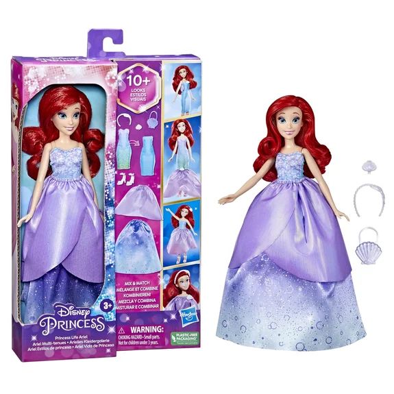 Papusa Printesa Ariel cu 10 combinatii de imbracaminte - poza 3