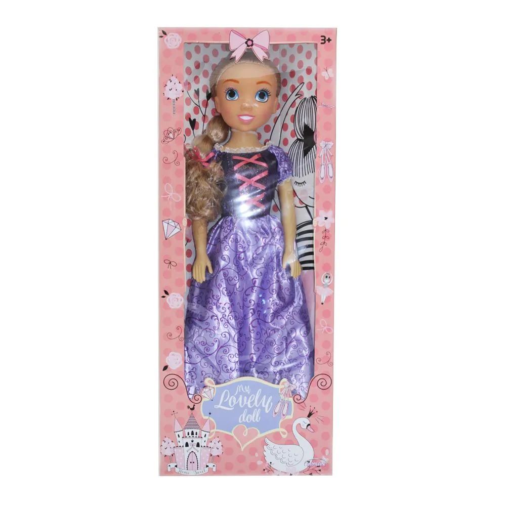 Papusa printesa Fashion Doll cu rochie mov 80cm - poza 2