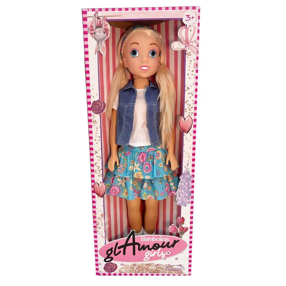 Papusa printesa Fashion Doll cu vesta blugi 80 cm - poza 2