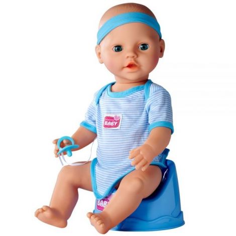 Papusa Simba New Born Baby, Baby Doll 43 cm cu accesorii albastru - poza 3