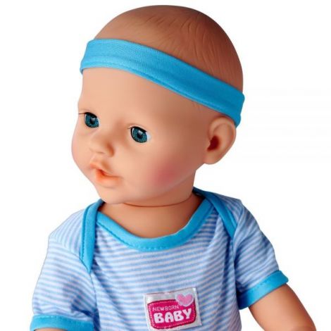 Papusa Simba New Born Baby, Baby Doll 43 cm cu accesorii albastru - poza 4