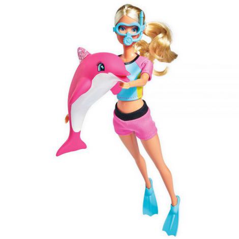 Papusa Simba Steffi Love Dolphin Fun 29 cm cu delfin si accesorii - poza 1