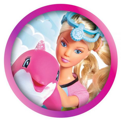 Papusa Simba Steffi Love Dolphin Fun 29 cm cu delfin si accesorii - poza 2