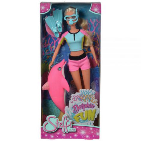 Papusa Simba Steffi Love Dolphin Fun 29 cm cu delfin si accesorii - poza 3