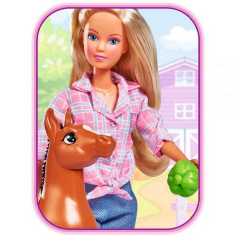 Papusa Simba Steffi Love Little Horse 29 cm cu figurina si accesorii - poza 2